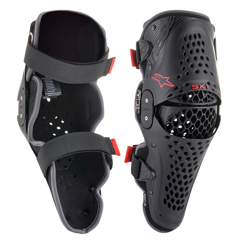 Alpinestars 2025 SX-1 V2 Knee Protectors Black Red